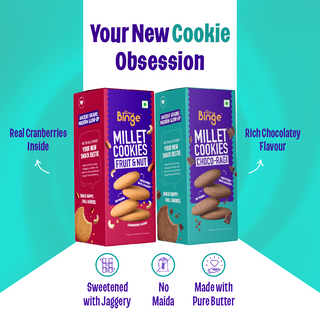 Assorted Millet Cookies: Pack of 2 (Choco-Ragi + Fruit & Nut)